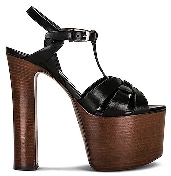 wood platform shoe