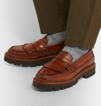 Grenson Leather Kiltie Loafers