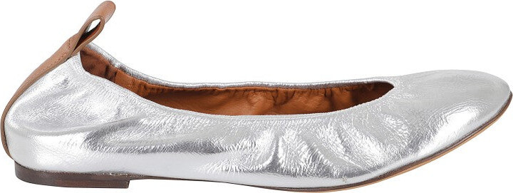 Metallic Leather Ballerina Flats