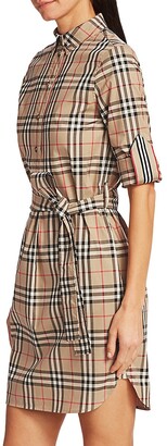 【関税＆送料込み】Burberry Belted Shirtdress Burberry Check Belted Shirt Dress | Neiman Marcus