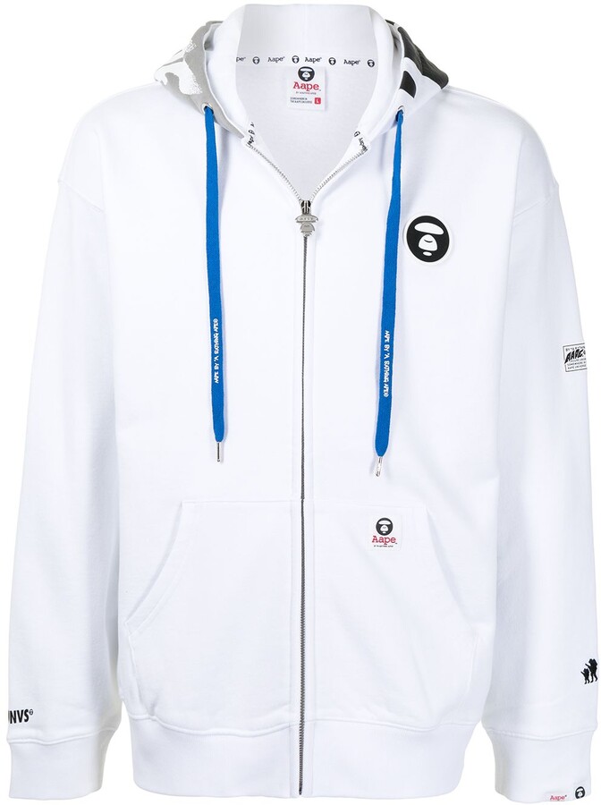 AAPE BY *A BATHING APE® Logo-Patch Zip-Up Hoodie - ShopStyle