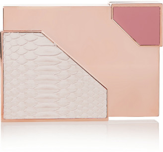Lee Savage Broken Space rose gold-tone, python and leather box clutch