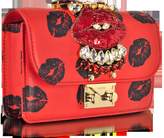 Thumbnail for your product : Gedebe Mini Cliky Nappa Printed Red Lips Clutch w/Chain Strap
