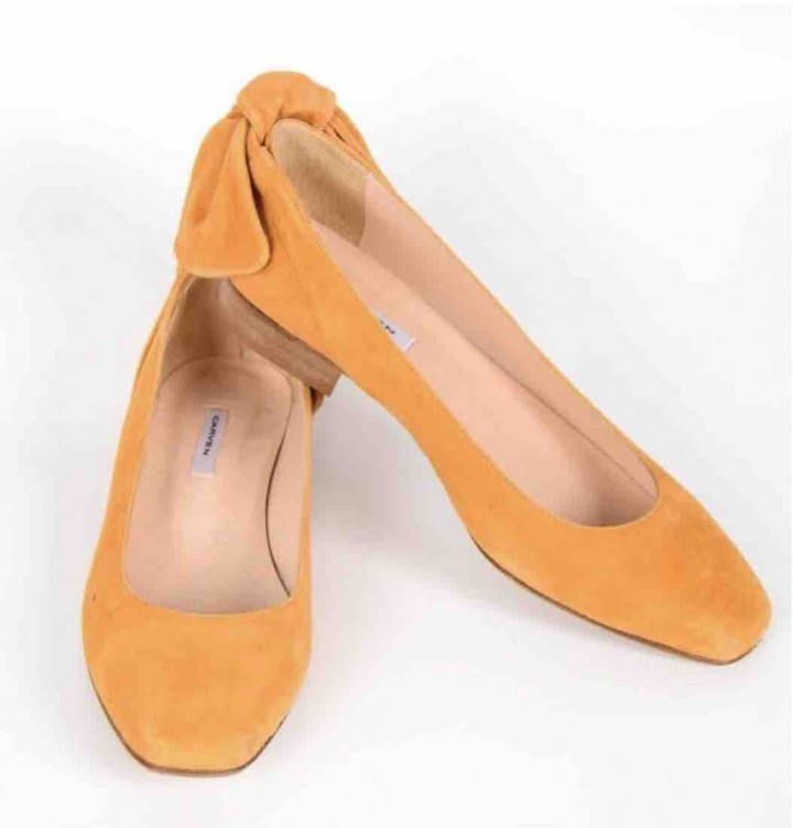 yellow suede flats