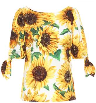 Dolce & Gabbana Sunflower cotton-poplin top