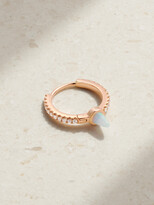 Thumbnail for your product : Maria Tash 9.5mm 18-karat Rose Gold, Diamond And Opal Hoop Earring - One size