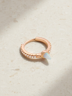 Maria Tash 9.5mm 18-karat Rose Gold, Diamond And Opal Hoop Earring - One size