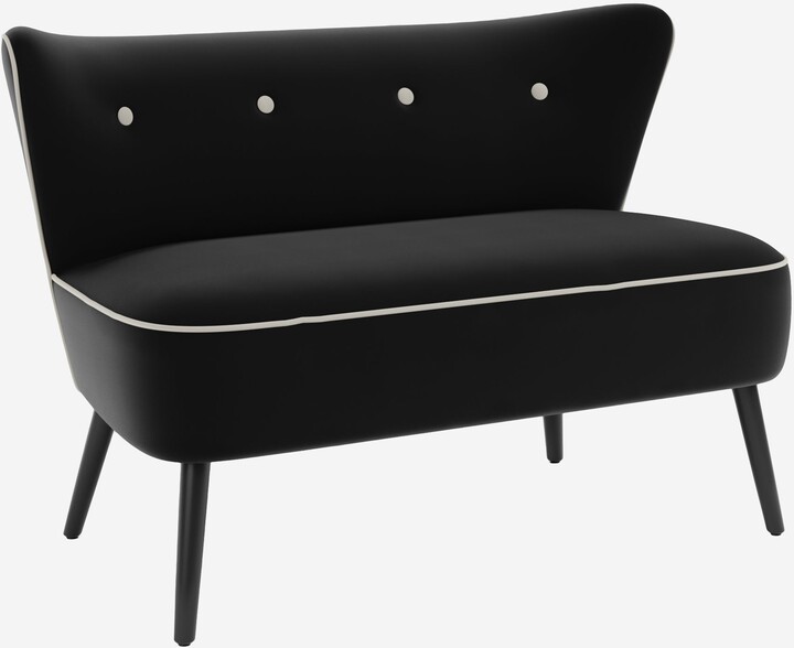 Dunelm Eliza Contrast Velvet 2 Seater Sofa Black ShopStyle