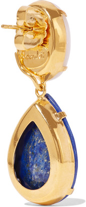 Bounkit Convertible gold-tone, agate and lapis lazuli earrings
