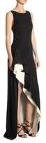 Thumbnail for your product : Halston Colorblock Asymmetrical Flounce Skirt Gown