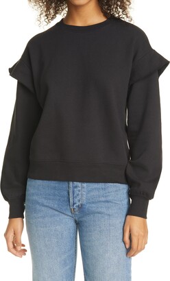 black ruffle sweatshirt
