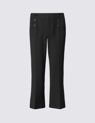 Marks and Spencer Stitched Boot Leg Cropped Trousers
