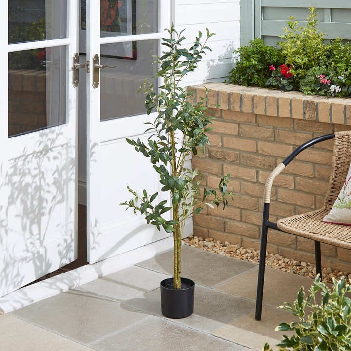 Dunelm Slim Silhouette Olive Tree in Black Plant Pot Green ShopStyle