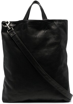 Ann Demeulemeester Embossed-Logo Leather Tote Bag