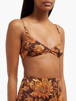 Thumbnail for your product : Dodo Bar Or Jenna Floral-print Bikini Top - Brown Print