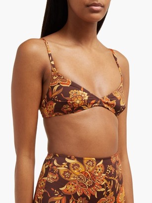 Dodo Bar Or Jenna Floral-print Bikini Top - Brown Print