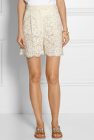Thumbnail for your product : Valentino Lace and silk-organza shorts