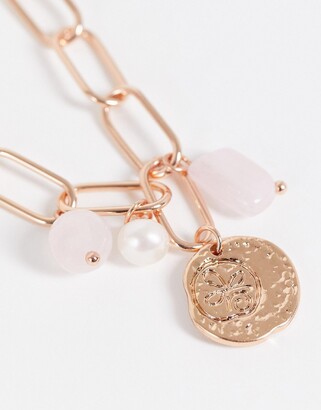Pilgrim rose gold-plated bracelet with pendants