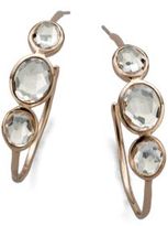 Thumbnail for your product : Ippolita Rose Rock Candy Clear Quartz #3Three-Stone Hoop Earrings/1.5"
