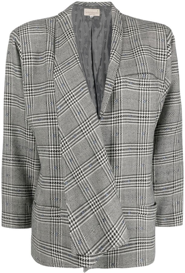 Versace Pre-Owned 1970s Houndstooth-Pattern Deconstructed Jacket ...