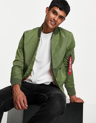 Alpha Industries MA1-TT slim fit 2-tone nylon bomber jacket in sage green -  ShopStyle Outerwear