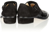 Thumbnail for your product : Jimmy Choo Bay studded suede and patent-leather monk-strap loafers