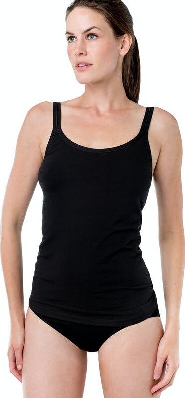 Elita Women's Classic Fit Camisole With Built-In Shelf Bra - Black