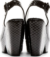 Thumbnail for your product : Robert Clergerie Old Robert Clergerie Black Snakeskin Dylanh Wedge Sandals