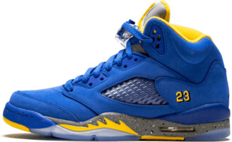 jordan retro 5 blue yellow