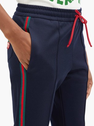 Gucci Web-stripe Jersey Track Pants - Navy