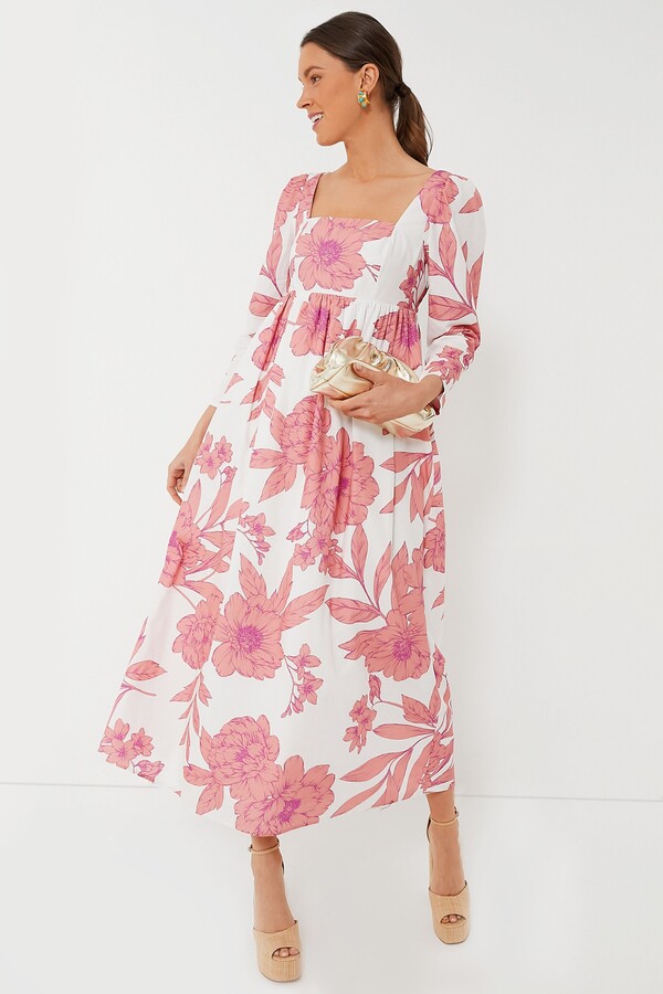 Hyacinth House Coral Peony Print Carina Maxi Dress - ShopStyle