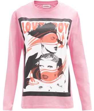 Charles Jeffrey Loverboy Logo-print Organic-cotton Long-sleeved T-shirt - Pink