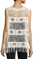 Thumbnail for your product : Raga Crochet Fringe-Trim Vest, Eggshell