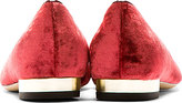 Thumbnail for your product : Charlotte Olympia Burgundy Velvet Kitty & Company Superstar Kitty Flats