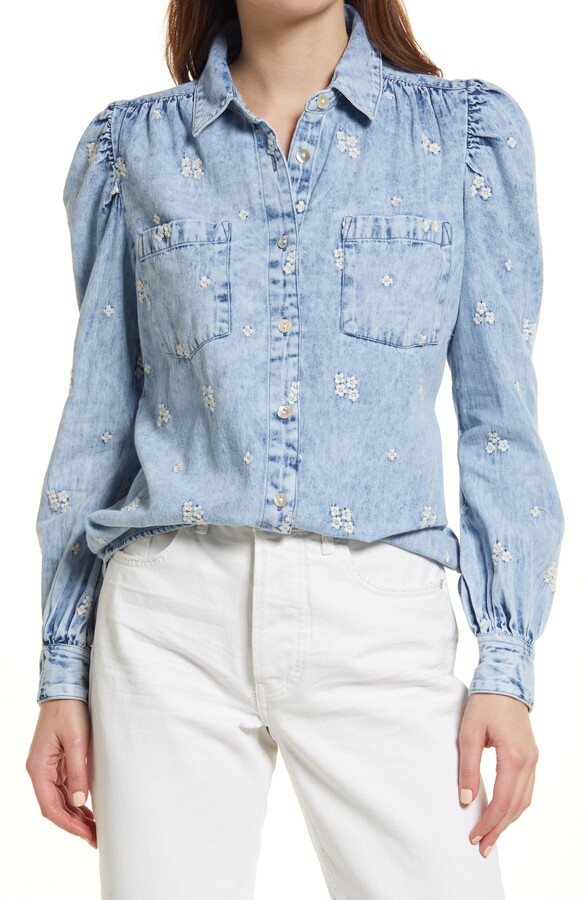 Embroidery Denim Shirt | Shop the world's largest collection of 