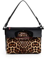 Thumbnail for your product : Christian Louboutin Spotted Calf Hair & Leather Fold-Top Bag