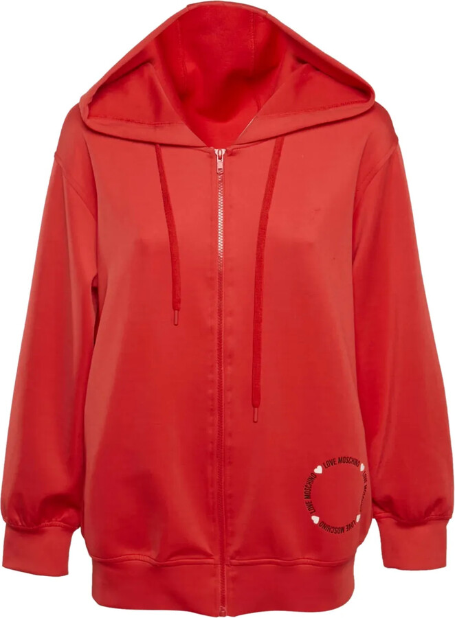Love Moschino Logo-Print Zip-Up Hoodie