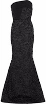 Thumbnail for your product : Roland Mouret Kinlet Strapless Crepe-paneled Metallic Cloque Gown