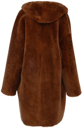 Liska Reversible Fur Long Coat W/ Hood