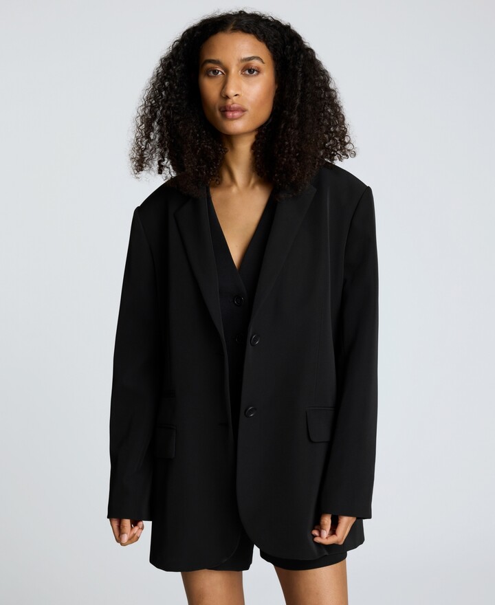 Kenneth Cole Women's Luxe Stretch Twill Two-Button Boyfriend Blazer