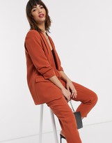 Thumbnail for your product : Stradivarius ruched sleeve blazer in orange