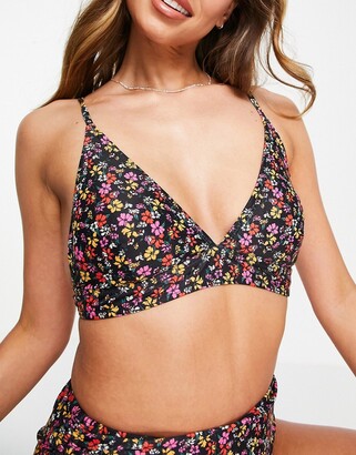 Vero Moda exclusive cami bikini top in black ditsy floral - ShopStyle Two  Piece Swimsuits