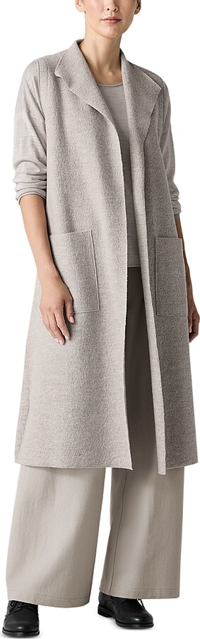 eileen fisher shawl collar vest