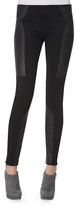 Thumbnail for your product : Thakoon Leather-Paneled Ponte Leggings