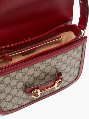 Gucci 1955 Horsebit Gg Supreme Shoulder Bag - Red Multi