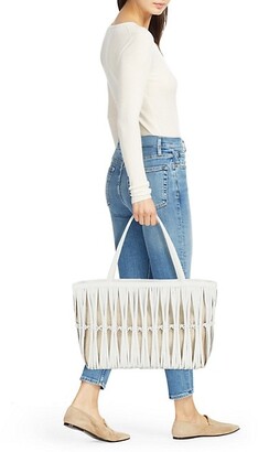 Nancy Gonzalez Knotted Leather And Raffia Chaira Tote