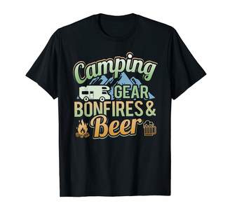 Camper Funny Camping Outdoors Bonfires Drinking Beer For A T-Shirt