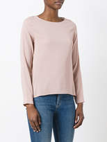 Thumbnail for your product : Eleventy long-sleeved top with curved hem
