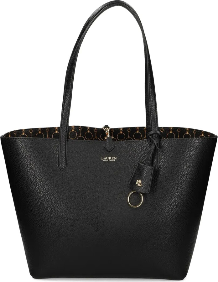 Lauren Ralph Lauren Pebble-Grain Charm-Detail Tote Bag