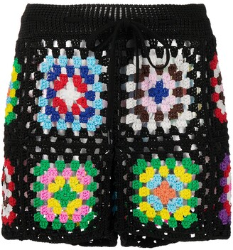 Monse Crochet-Knit Shorts